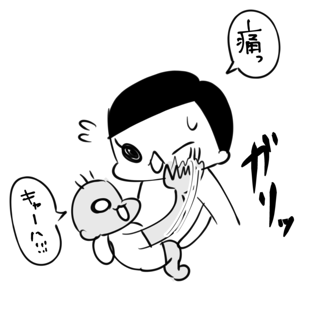 痛い 泣 ママは赤ちゃんのフルパワーを全身で受け止めます 妻ングトン の育児マンガ ママ広場 Mamahiroba 小学生 園児ママの悩みの解決の糸口に