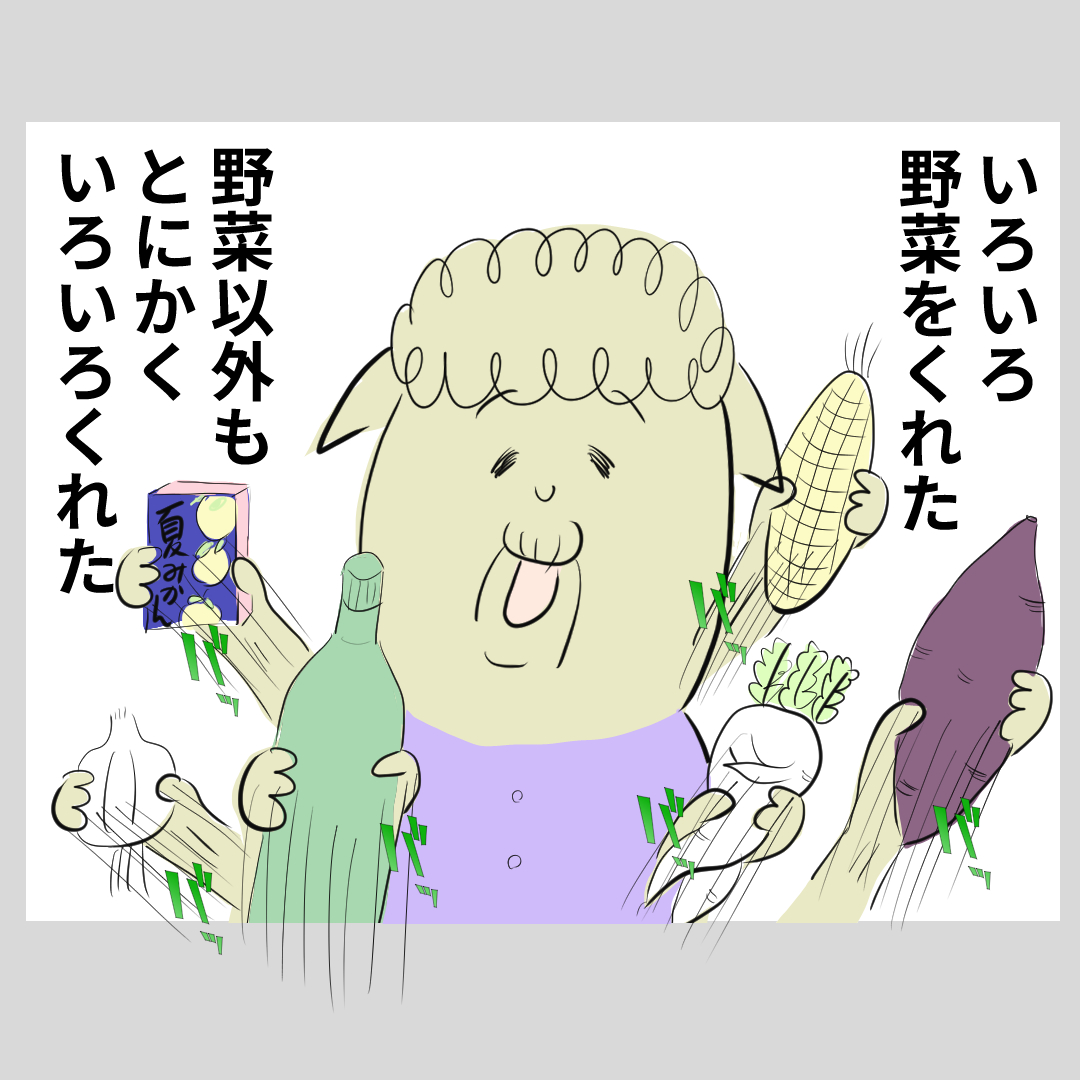 ［４］子どもの頃の思い出・・自分の育てた野菜やお菓子色々くれる祖母。時の流れと離れて暮らす家族のこと［産後編］