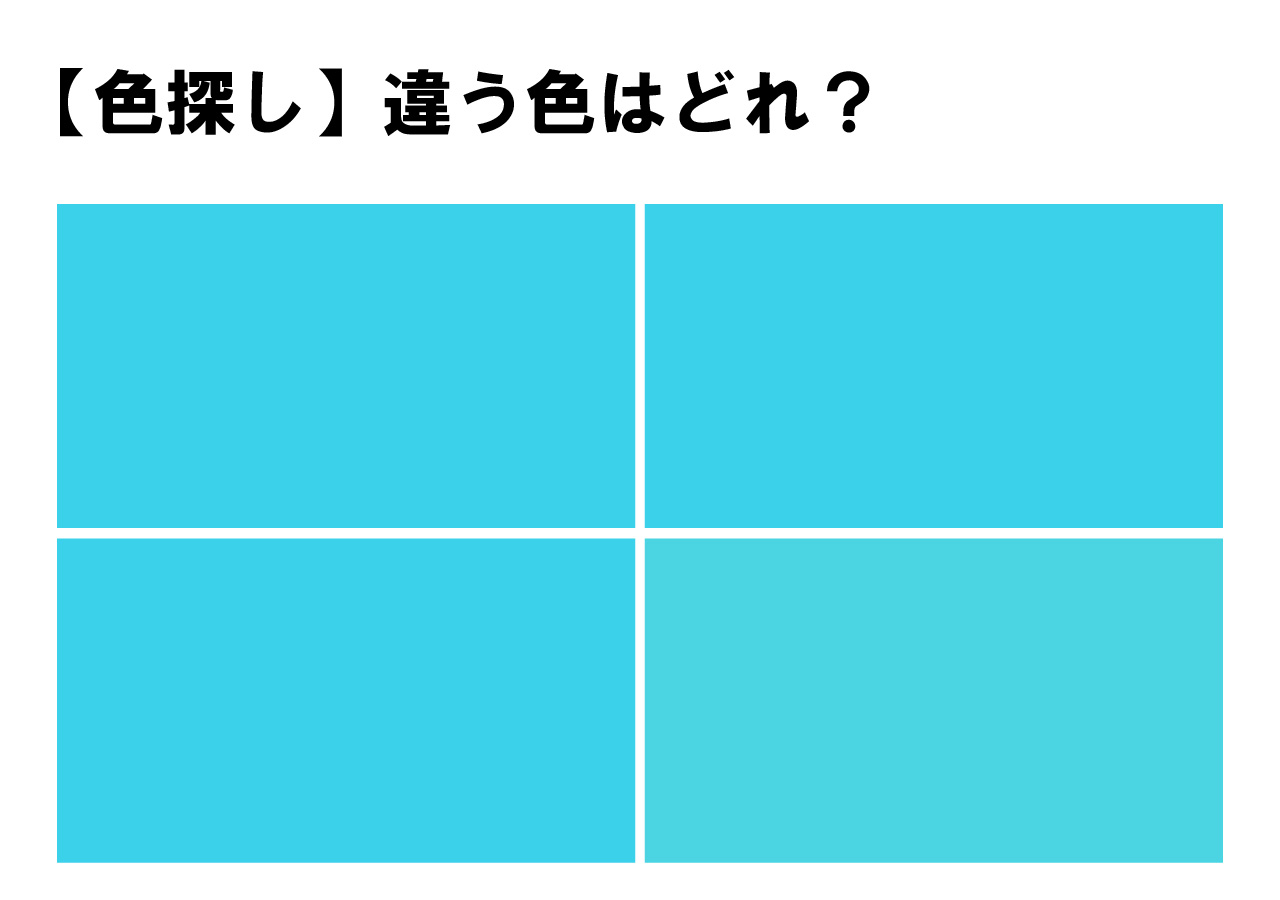 【難易度高め！】１色だけ違います！４色の中に隠れた色・・あなたも探してみませんか？