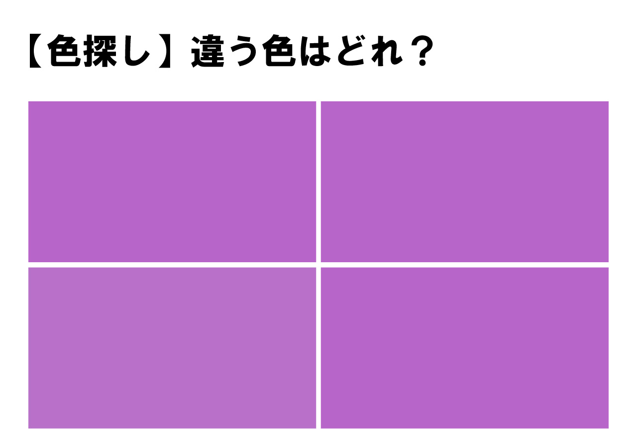 【色探しクイズ！】見つかったかな？４色の中に１色だけ隠れた違う色・・みんなで挑戦！