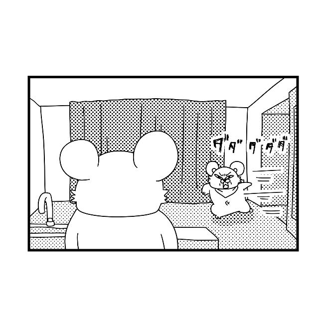 食洗器のボタンを押そうとすると怒って走ってくる息子｜ぽこたろー育児漫画